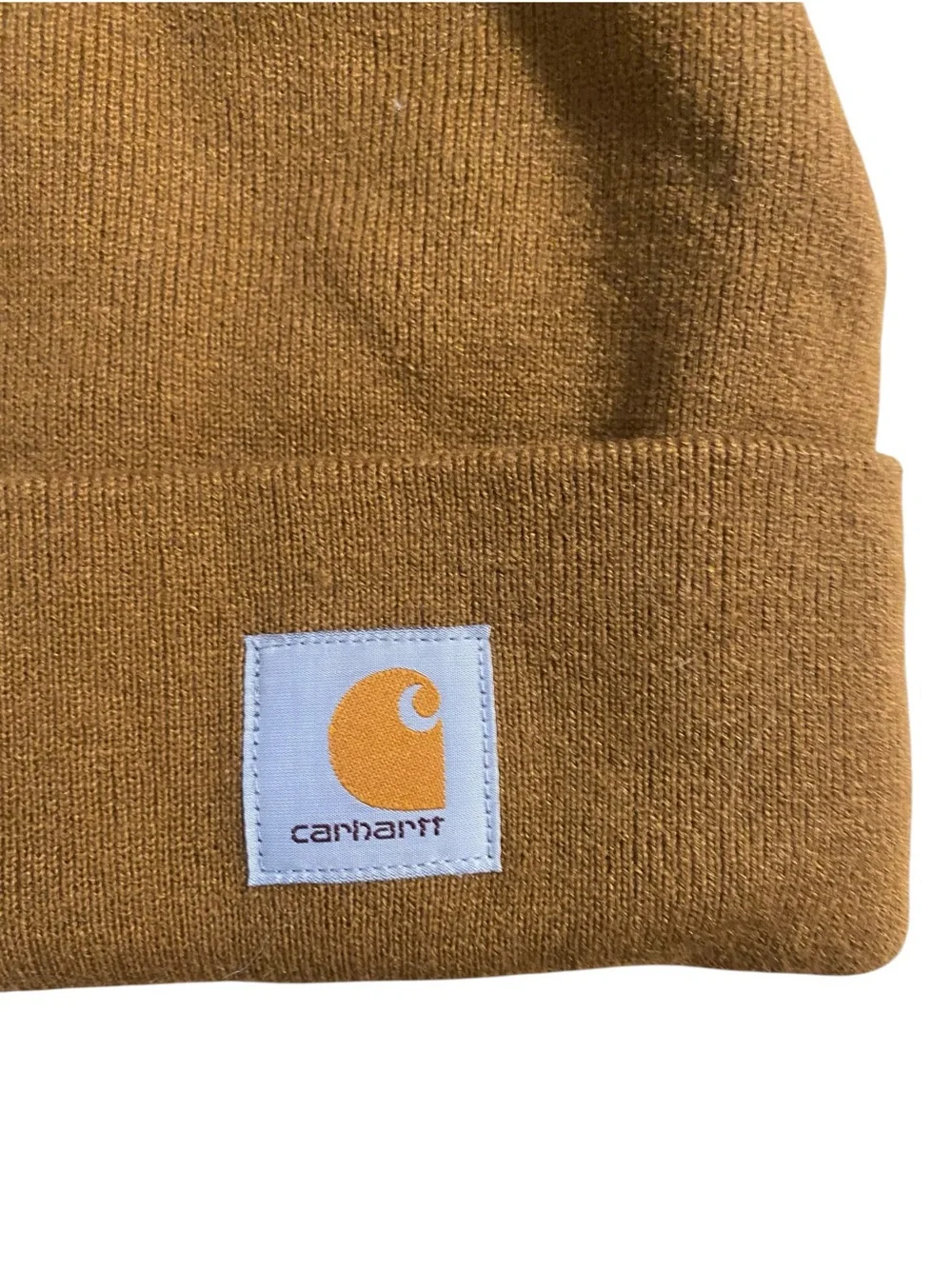 Carhartt brown A18 watch cap rib-knit cuffed beanie